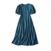 Francés minimalista 360 grados look flaco blanco pajón azul reducción de edad cintura alta lazy vestido mujeres verano Item Picture
